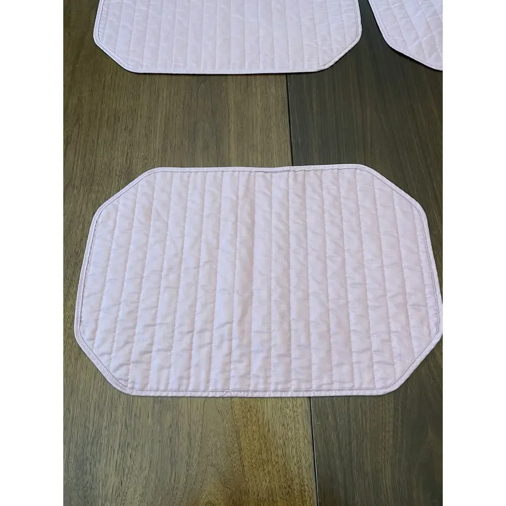 Grandma Core:Vintage 80s -90's Mauve (Pink) quilted Placemats Set Of 4